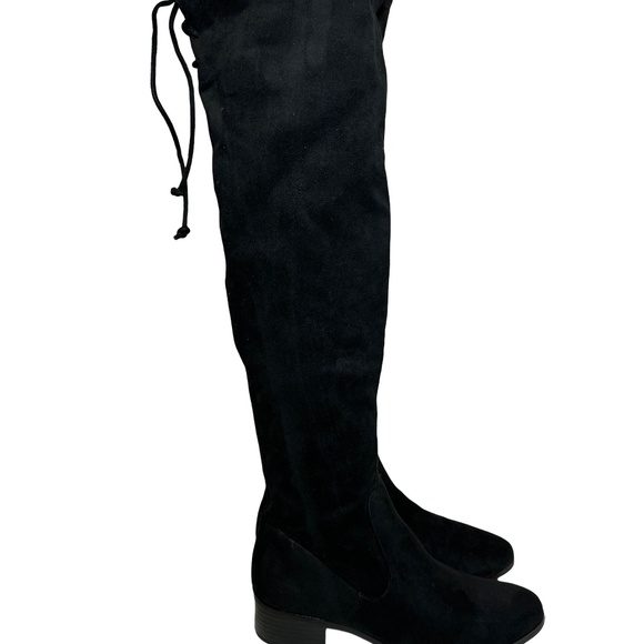 Zara Black Over the Knee Block Heel boots Sz 41 - Picture 5 of 10